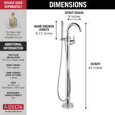 Chrome has rapidly become one of the most popular finishes across décor styles in the bath thanks to its stunning gloss and innate versatility. Single Handle Floor Mount Tub Filler Trim With Hand Shower T4759 Fl Delta Faucet