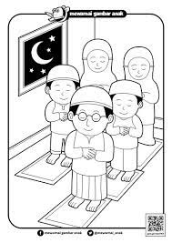 Gambar mewarnai anak muslim sholat. Ilmu Pengetahuan 3 Mewarnai Orang Sholat