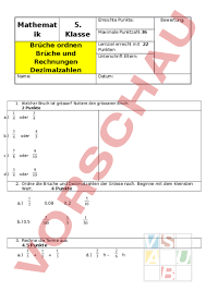 Ordne brüche der größe nach: Arbeitsblatt Lk Mathe Bruche Ordnen Mathematik Bruche Dezimalzahlen