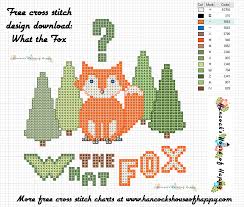 Welcome to free cross stitch & needlework patterns at allcrafts where you can find hundreds of free patterns and projects. Hancock S House Of Happy What The Fox Woodland Fox Free Cross Stitch Design To Download