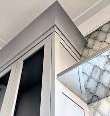 Crown molding for shaker kitchen cabinets. Grey Kitchen Cabinet Modern Crown Molding Crown Molding Kitchen Kitchen Cabinet Crown Molding Cabinet Molding