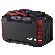 Charged via solar panel, a wall socket or car battery. Suaoki Portable Power Station 150wh Quiet Gas Free Solar Generator Qc3 0 Ups Lithiium Power Supply With Dual 110v Ac Outlet 4 Dc Ports 4 Usb Ports Led Flashl Camping Generator Portable