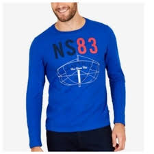 Nautica Mens 83 Cover Yacht Club Logo T Shirt Long Nwt