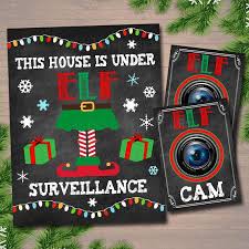 Elf Surveillance House Is Under Elf Surveillance Kids Etsy Elf Cam Christmas Decorations For Kids Elf Activities