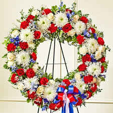 The red, white, & blue collection. Red White Blue Standing Wreath Wreaths Crosses