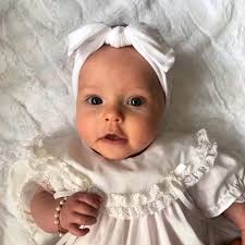 White Knotted Big Bow Baby Headband