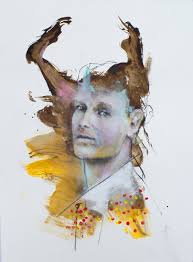 Le dormeur du Val di Laurent Bergues (2019): Pittura a Acrilico, Matita su  Tela