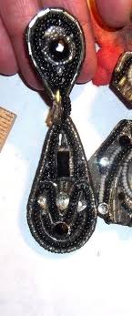 B&W Vtg Bradley Levin Asymmetrical Modernist Statement Earrings Art Runway  Mogul