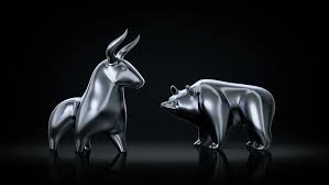 Bull Bear Metallic Statuettes Of A Bull And A Bear As Metaphoric Stock Market Traders 3d Rendered Cyclic Seamless Stock Images Free Bull Bitcoin Price