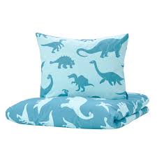 Jattelik Quilt Cover And Pillowcase Dinosaur Blue 140x200 60x70 Cm Ikea