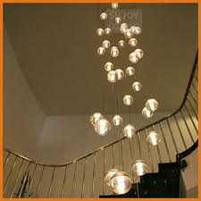 36 Led Light Modern Clear Cast Glass Sphere Ball Meteor Shower Chandelier With Polished Chrome Round Stainless Ste Canopy Glass Chandelier Round Chandelier