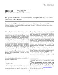Pdf Analysis Of Biomechanical Effectiveness Of Valgus Inducing Knee Brace For Osteoarthritis Of Knee