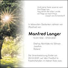 Traueranzeigen von Manfred Langer