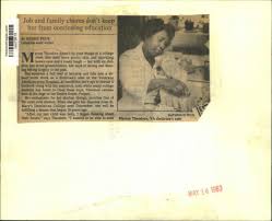 1983 Press Photo Marion Theodore, Veterans Administration dietician's aide