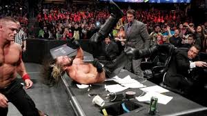 John Cena Vs Seth Rollins Tables Match Photos John Cena Seth Rollins Photo