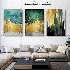 3 Piece Wall Art Abstract Canvas Framed Painting Set Of 3 Wall Etsy Painting Frames Painting Set Of 3 Acrylic Painting Canvas