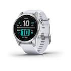 fenix 7S 42mm Smartwatch with Heart Rate Monitor - Silver/White/Metal Back 010-02539-02 Garmin