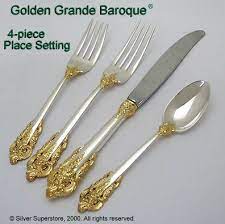 Grande baroque was designed by william s. Pattern Is Golden Grande Grand Baroque Silver Tea Set Sterling Flatware Sterling Silver Flatware