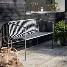 Hubsch Interior Gartenbank Janna Metall Grau In 2020 Hubsch Interior Innengarten Und Gartenbank Metall