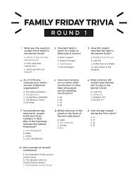 When you're hosting game night or simply hanging out with family, it's normal to throw in a few jokes and games here and there to lighten up the . Family Friday Trivia Answers Free Downloadable Pdf Deseret Book Blog