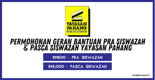 Menteri kewangan, tengku datuk seri zafrul tengku abdul aziz, berkata pks mikro terbabit boleh menyemak status kelulusan bermula 27 november ini masih aktif menjalankan perniagaan semasa permohonan dibuat. Permohonan Geran Bantuan Pra Siswazah Pasca Siswazah Yayasan Pahang Edu Bestari