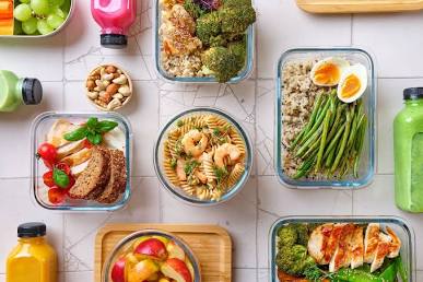 Prepped healthy meals ready for quick weekday consumption., AI generated