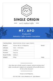 Mt Apo Coffee Beans Natural Processed By Coffeellera
