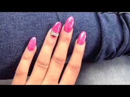 When it comes to manicures, i'm a soft pinks kind of gal. Hot Pink Glitter Acrylic Nails Youtube