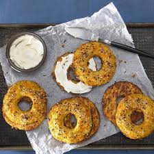 Get All The Flavor Of Classic Everything Bagels With Fewer Carbs And Calories These Grain Free Cauliflower Bagels Leave Plenty Recipes Food Low Carb Breakfast