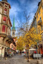 Zurich Street Right Off Banhoff Strasse In Downtown Zurich Switzerland Places To Visit Places To Go Places To Travel