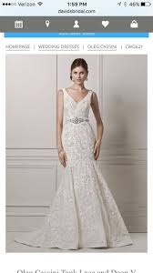 Oleg Cassini Tank Lace And Deep V Wedding Dress Cwg621 400 Size 8 Used Wedd Davids Bridal Wedding Dresses Affordable Wedding Dresses Used Wedding Dresses