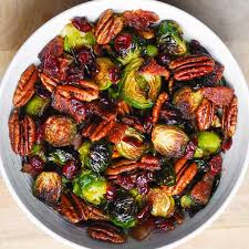 Roasted brussel sprouts recipe with bacon. Brussels Sprouts With Bacon Pecans And Cranberries Julia S Album