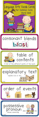 Language Arts Vocabulary Cards 1st Grade Common Core Language Arts Vocabulary Vocabulary Cards Teaching Fun