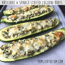 Artichoke Spinach Stuffed Zucchini Boats Healthy By 40 Recipe Zucchini Boats Healthy Zucchini Boat Recipes Zucchini