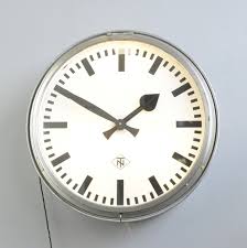 Although the rear extension makes it more stable, that also means you can't align the clock against a wall. Large Light Up Factory Clock By Tn Circa 1950s 164430
