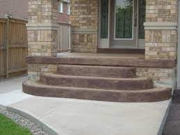 Using the same color and pattern for both unifies the look and creates a seamless transition to your front door. Resurface Concrete Steps Decorative Concrete Overlay