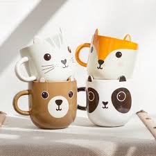 Kawaii Animal Mugs Cute Cartoon Cuppas Pottery Painting Designs Animal Mugs Mugs