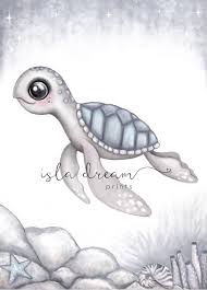 Kai The Turtle Under The Sea Art Print Etsy In 2020 Cute Turtle Drawings Sea Turtle Print Sea Turtle Drawing
