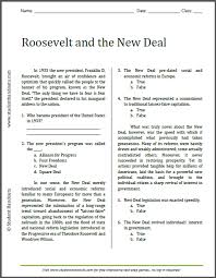 Roosevelt And The New Deal Reading Worksheet Student Handouts Reading Worksheets World History Lessons Social Studies Middle School