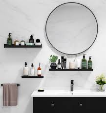 black bathroom shower shelf