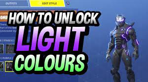 For season 5, there are different styles to unlock for both the drift and. How To Unlock Colours Omega And Carbide Fortnite Skin Light Colours Youtube