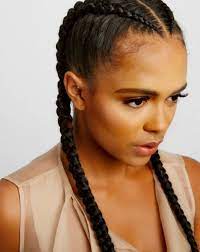 Cornrows With Added Hair 1 2 Braids Yeluchi By Un Ruly Goddess Braids Hairstyles Two Braid Hairstyles Feed In Braids Hairstyles