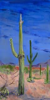 This is an original colorful watercolor saguaro painting by svetlana originalso ovchinnikova. Saguaro Demise Art Austen Arts