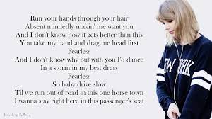 To me, 'fearless' is not the absence of fear. Taylor Swift Fearless Lyrics Songs Youtube