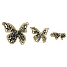 Ships free orders over $39. Danya B Antique 3d Metal Wall Mounted Butterflies Wall Art In Black Gold Set Of 3 Bed Bath Beyond