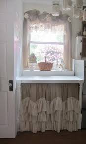 A simple curtain is nothing more than a piece of fabric of your choice, cut several inches larger all around than the cabinet opening. 24 Unique Kitchen Cabinet Curtain Ideas For An Adorable Home Decor Style Home Decor Styles Shabby Chic Homes Shabby Chic Kitchen
