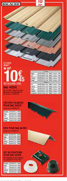 Offre Bac Acier Faitiere Crantee Pour Bac Acier Rive Pour Bac Acier Kit 50 Fixations Pour Bac Acier Chez Brico Depot
