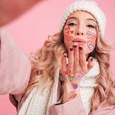 Whaline 160Pcs Valentine's Day Tattoos Water Transfer Temporary Tattoos  Decal Red Glitter Pink Rainbow Heart Tattoos Sticker Heart Assorted Tattoos  for Party Favor Supplies Girls Boy Gifts Prizes : Amazon.sg: Beauty