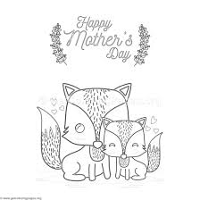 Cute Cartoon Fox Happy Mother S Day Card Coloring Pages Getcoloringpages Org Mothers Day Cards Printable Mothers Day Coloring Pages Happy Mother S Day Card