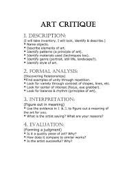 Art Critique Describes The Steps Students Should Follow When Looking At Art Art Critique Ekphrastic Poetry Formal Analysis